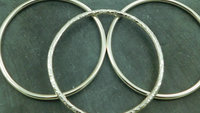 Sterling Silver Bangle Bracelet Set, Three Bangles, Textured Bangle, Stacking Bangles