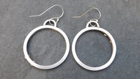 Silver Gold Heavy Metal Hoops, Mixed Metal Mod Hoop Earrings, Asymmetrical Earrings
