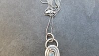 London Blue Topaz Sterling Silver 14k Gold Small Minimalist Pendant, London Blue Topaz Mixed Metal Necklace, Everyday Jewelry
