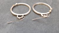 Silver Gold Heavy Metal Hoops, Mixed Metal Mod Hoop Earrings, Asymmetrical Earrings