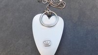 Red Lampwork Glass Heart Sterling Silver Pendant, Rose Heart Asymmetrical Statement Necklace