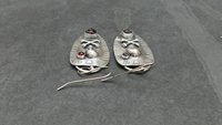 Skull Crossbone Rough Ant Hill Garnet Sterling Silver Earrings, Gemstone Skull Jewelry, Day Of The Dead Dangles