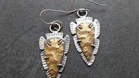 Bronze Arrowhead Modern Southwest Sterling Silver Earrings