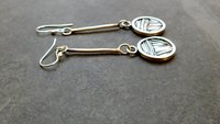 Sterling Silver Tiny Wire Texture Hoop Dangle Earrings