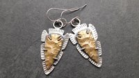 Bronze Arrowhead Modern Southwest Sterling Silver Earrings