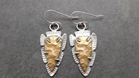 Bronze Arrowhead Modern Southwest Sterling Silver Earrings