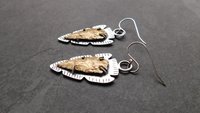 Bronze Arrowhead Modern Southwest Sterling Silver Earrings