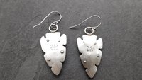 Bronze Arrowhead Modern Southwest Sterling Silver Earrings
