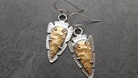 Bronze Arrowhead Modern Southwest Sterling Silver Earrings
