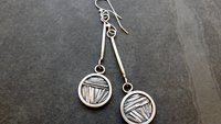Sterling Silver Tiny Wire Texture Hoop Dangle Earrings