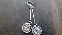 Sterling Silver Tiny Wire Texture Hoop Dangle Earrings