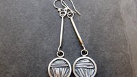 Sterling Silver Tiny Wire Texture Hoop Dangle Earrings