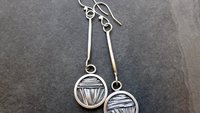 Sterling Silver Tiny Wire Texture Hoop Dangle Earrings