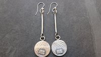 Sterling Silver Tiny Wire Texture Hoop Dangle Earrings