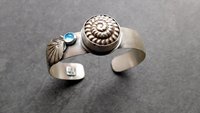 Snail Shell Swiss Blue Topaz Sterling Silver Beach Cuff Bracelet