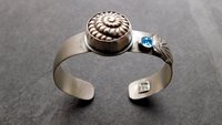 Snail Shell Swiss Blue Topaz Sterling Silver Beach Cuff Bracelet
