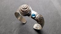 Snail Shell Swiss Blue Topaz Sterling Silver Beach Cuff Bracelet