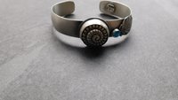 Snail Shell Swiss Blue Topaz Sterling Silver Beach Cuff Bracelet