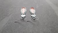 Rust Orange Agua Nueva Agate Sterling Silver Burning Flame Earrings