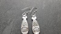 Rust Orange Agua Nueva Agate Sterling Silver Burning Flame Earrings