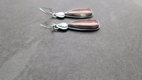 Rust Orange Agua Nueva Agate Sterling Silver Burning Flame Earrings