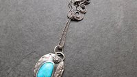 Kingman American Turquoise Southwest Style Sterling Silver Pendant Necklace