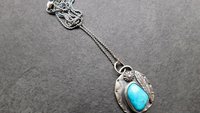 Kingman American Turquoise Southwest Style Sterling Silver Pendant Necklace