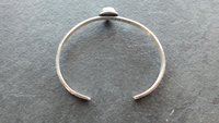Sleeping Beauty Turquoise Textured Sterling Silver Skinny Stacking Cuff Bracelet