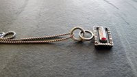 Pink Tourmaline Raw Mineral Sterling Silver Stamped Pendant Necklace