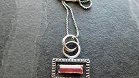 Pink Tourmaline Raw Mineral Sterling Silver Stamped Pendant Necklace