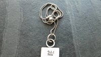 Pink Tourmaline Raw Mineral Sterling Silver Stamped Pendant Necklace