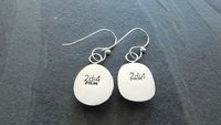 Royal Blue Sapphire Sterling Silver Stamped Textured Mismatched Dangle Earrings
