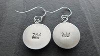 Vintage 1970s Gold-tone Metal Compass Button Sterling Silver Dangle Earrings
