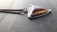 Australian Boulder Opal Textured Sterling Silver 14K Gold Mixed Metal Pendant Necklace