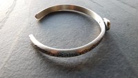 London Blue Topaz Heavy Textured Sterling Silver Stacking Cuff Bracelet