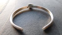London Blue Topaz Heavy Textured Sterling Silver Stacking Cuff Bracelet
