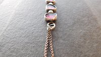 Natural Deep Pink Fuchsia Tourmaline Slice Multi Stone Sterling Silver Minimalist Pendant Necklace
