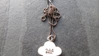 Baby Blue Rosecut Aquamarine Stone Oxidized Sterling Silver Textured Quatrefoil Pendant Necklace