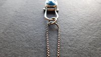 Neon Blue Rosecut Kyanite Oxidized Sterling Silver Hinge Pendant Necklace