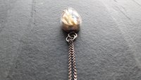 Teardrop Golden Rutilated Quartz Oxidized Sterling Silver 14K Gold Accent Pendant Necklace