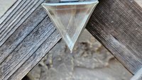 Triangle Rutilated Quartz Oxidized Sterling Silver Hinge Bail Pendant Necklace