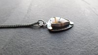 Golden Star Rutilated Quartz Textured Sterling Silver 14K Gold Shield Pendant Necklace
