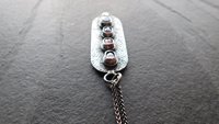 Spinel Shades of Violet Multi Stone Textured Sterling Silver 14K Gold Accent Pendant Necklace