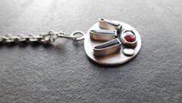 Amethyst Quartz Crystal Point Garnet Sterling Silver 14K Gold Mixed Metal Multi Stone Pendant Necklace