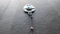 Teal Moss Kyanite Textured Sterling Silver Pendant Necklace