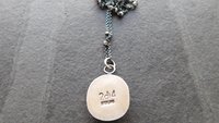 Natural Rosecut Zambian Emerald Textured Sterling Silver 14K Gold Dot Mixed Metal Pendant Necklace