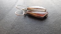 Orange Yellow Fossil Coral Sterling Silver Dangle Earrings