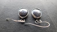 Rosecut Grey Sapphire Sterling Silver Dangle Earrings