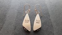 Orange Yellow Fossil Coral Sterling Silver Dangle Earrings