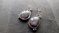 Rosecut Grey Sapphire Sterling Silver Dangle Earrings